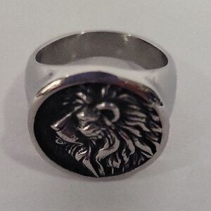 953- Lion Statement Handmade Men's Ring Size 9 NWT